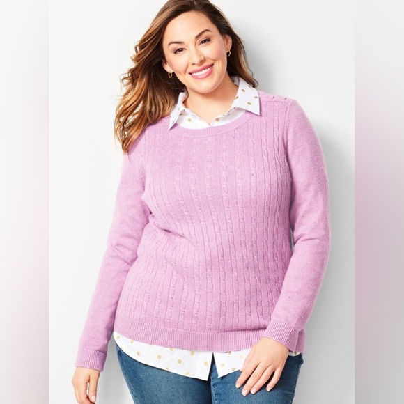 Talbots Cable Crewneck Sweater in Donegal Knit - Picture 1 of 8